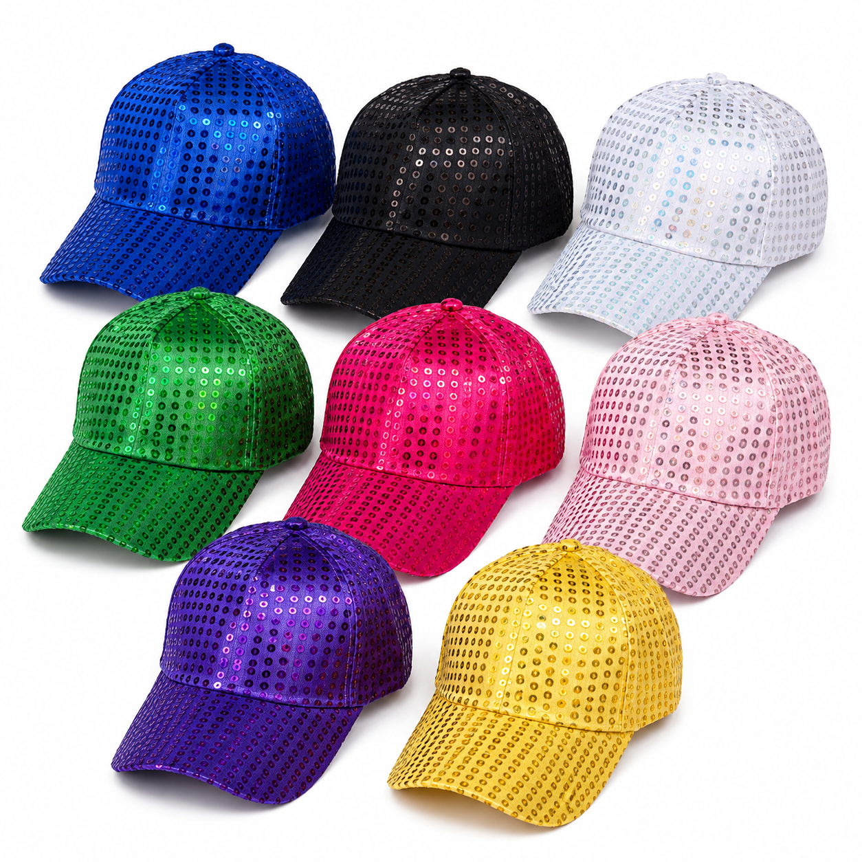 Sequin Baseball Cap β Sparkly Party Hat in Assorted Colours
